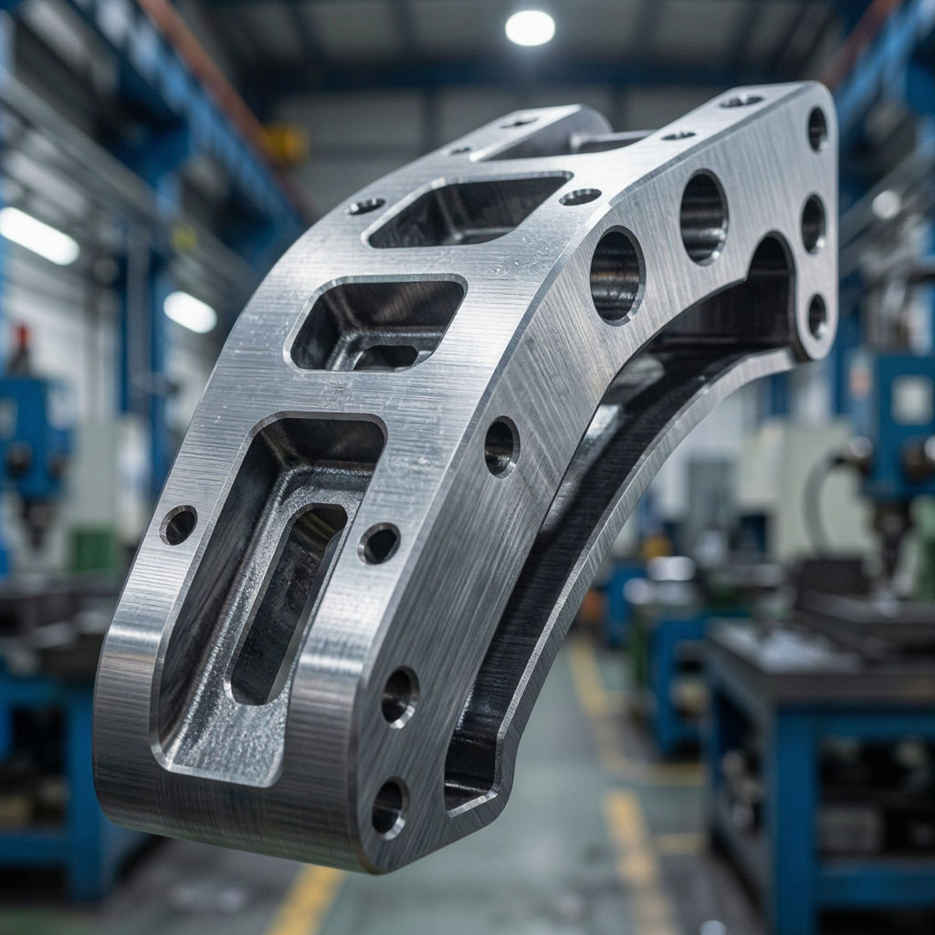 Titanium structural bracket machined on a 5-axis CNC