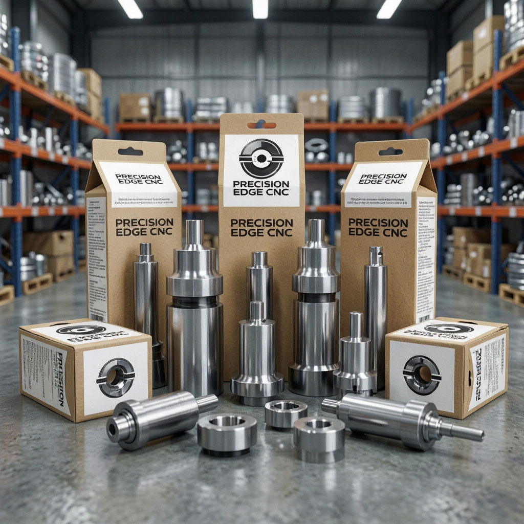 Packaged precision machined parts ready for shipping at Precision Edge CNC